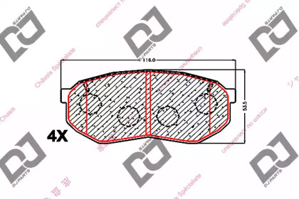 Комплект тормозных колодок DJ PARTS BP1603